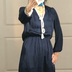 J Crew v Neck Elasticized Waist navy dress